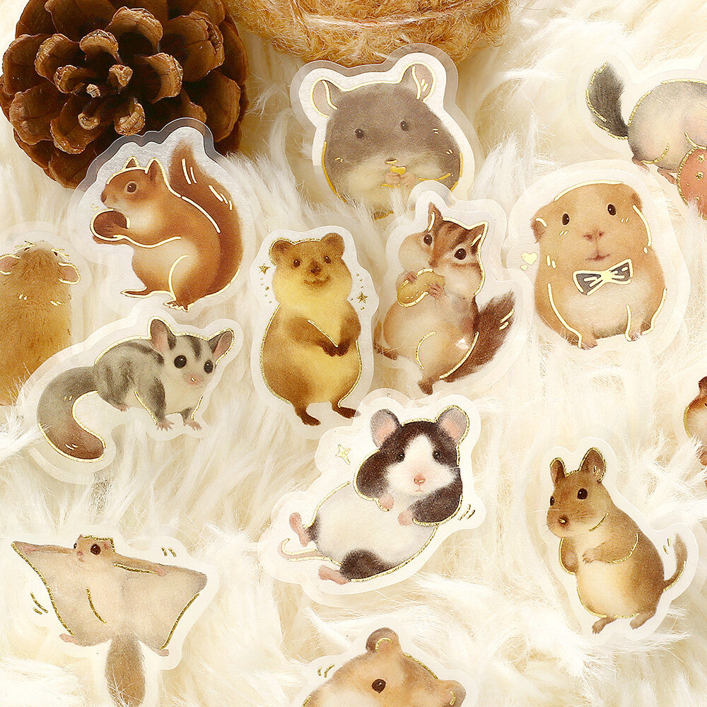 BGM Foil-stamped Flake Stickers "IPPAI" Lots of Small Animals