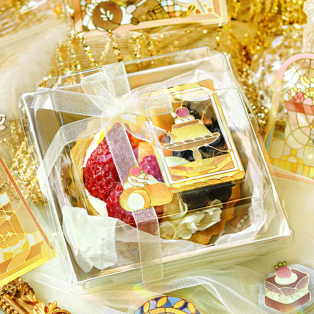 BGM Foil Stamp Clear Stickers Café à la Mode Stained Glass Yellow