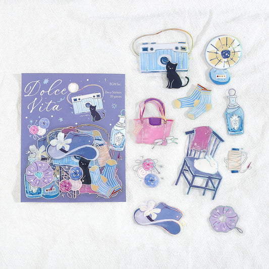 BGM Flake Stickers - Clear Dolce Vita Daily Life | Papermind Shop