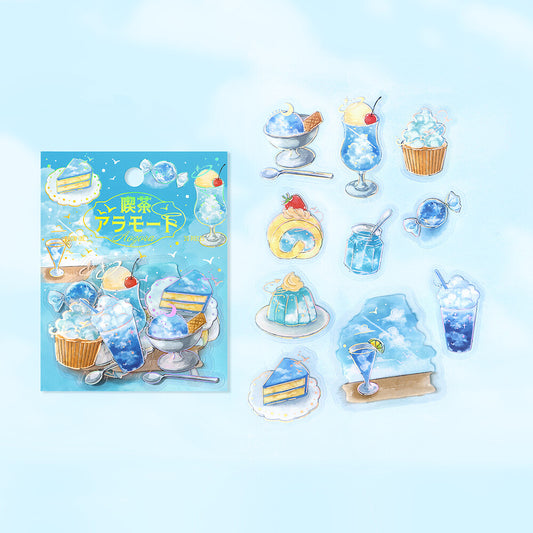 BGM Clear Stickers Foil Stamped "Cafe a la Mode - Sky" - Blue Sky | Papermind Shop