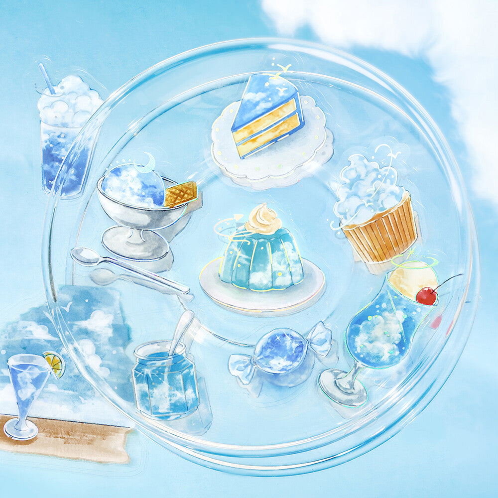 BGM Clear Stickers Foil Stamped "Cafe a la Mode - Sky" - Blue Sky