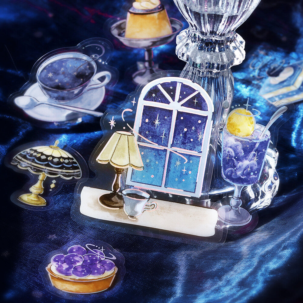 BGM Clear Stickers Foil Stamped "Cafe a la Mode - Sky" - Night Sky