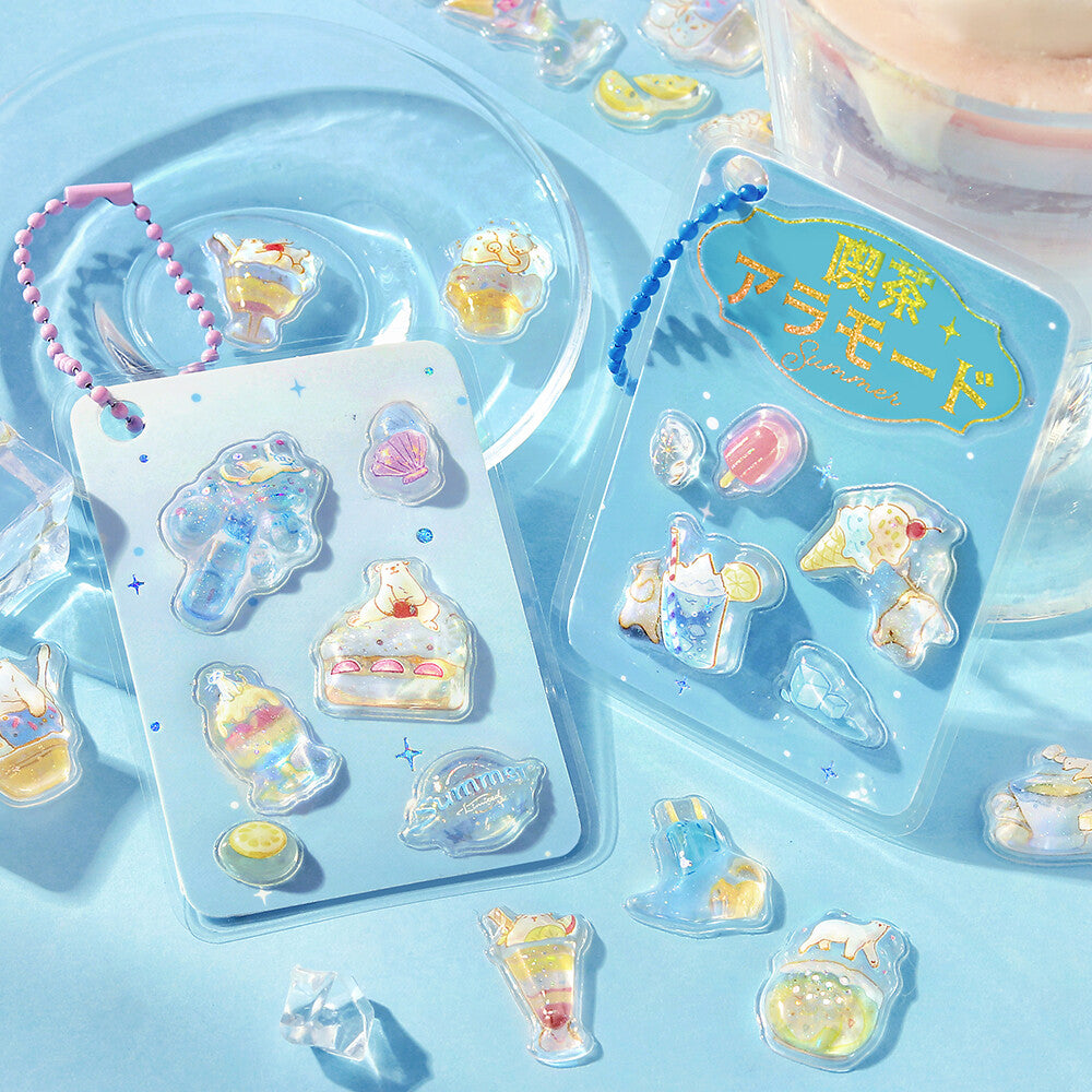 BGM Sticker Sheet Sparkling 3D Sticker Cafe Mode