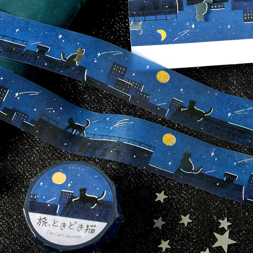BGM 20mm Washi Masking Tape – The Cat's Journey: Starry Late Night