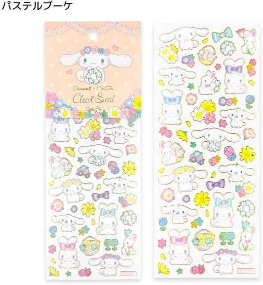 Sanrio Takei Miki x Cinnamoroll Clear Sticker Sheet - Pastel Bouquet - Clothes Pin