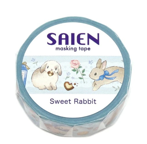 Kamiiso Saien 15mm Washi Masking Tape - Sweet Rabbit - Shop 15mm Washi Tapes and Japanese Stationery at Papermind Stationery Shop