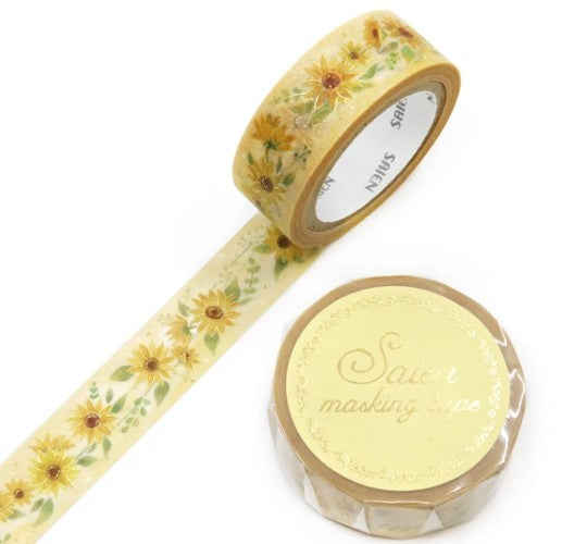 Kamiiso Saien 15mm Washi Tape - Sunflower | Papermind Shop