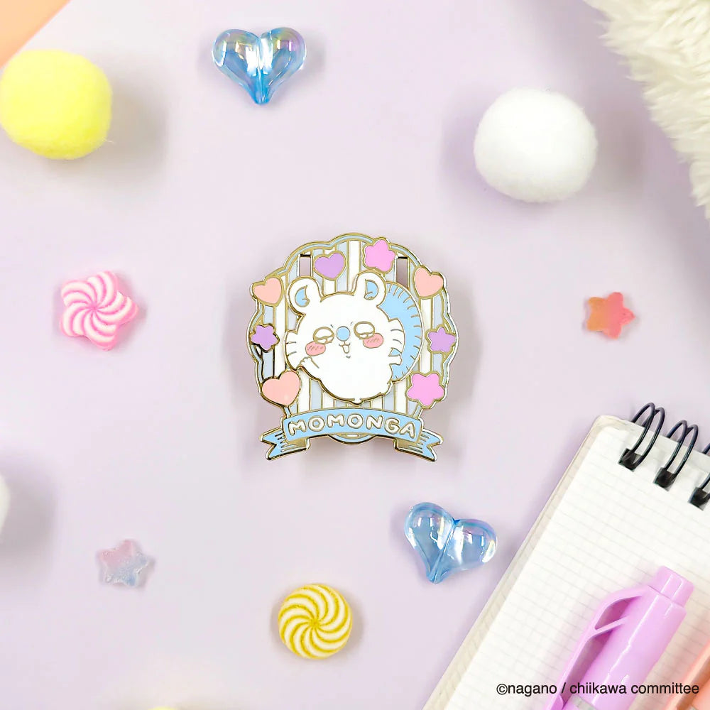 Chiikawa Large Gimmick Pin Badge Momonga