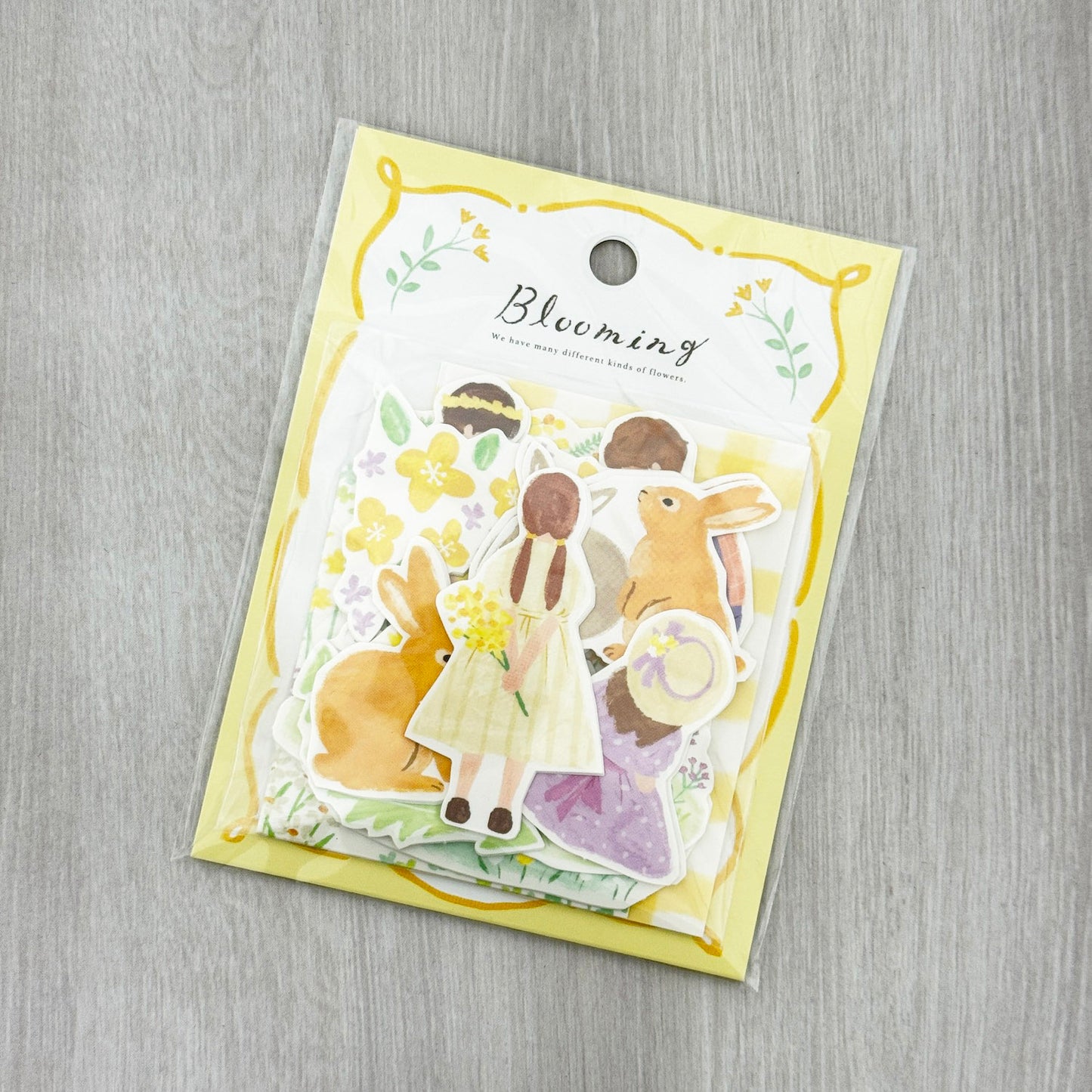 Mind Wave Flake Stickers - Blooming Yellow Rabbit | Papermind Shop