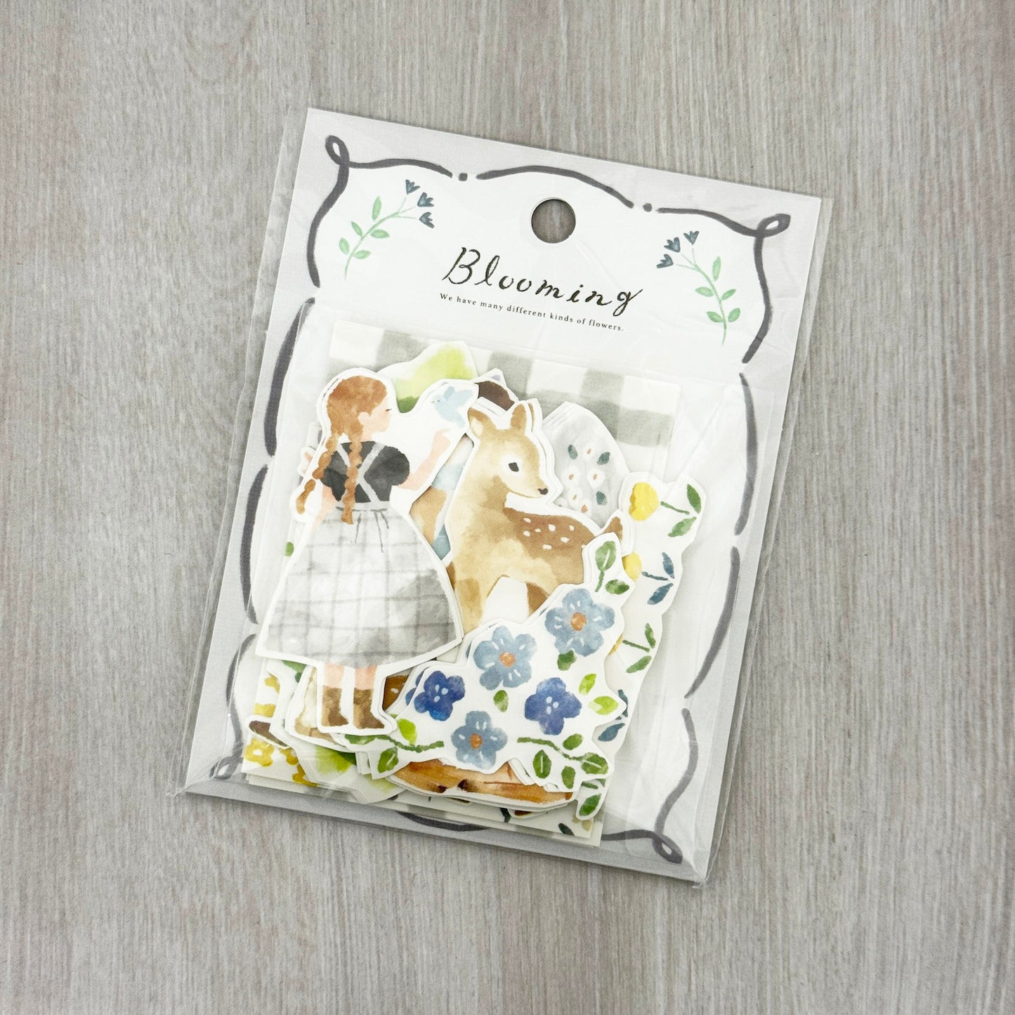 Mind Wave Flake Stickers Blooming Grey Deer