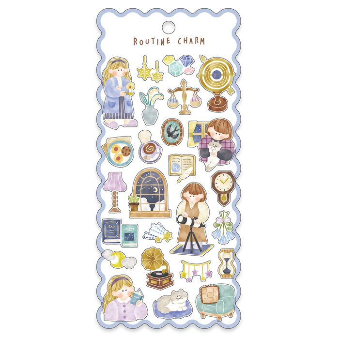 Mind Wave Sticker Sheet - Routine Charm Night Time | Papermind Shop