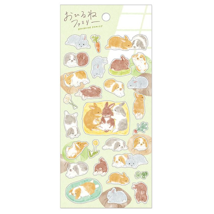 Mind Wave Sticker Sheet - Napping Rabbit Family | Papermind Shop