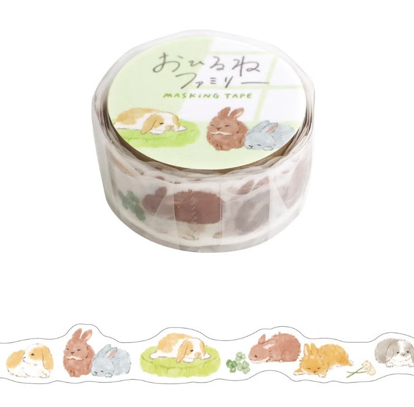 Mind Wave 18mm Washi Tape - Die-Cut Napping Rabbit | Papermind Shop