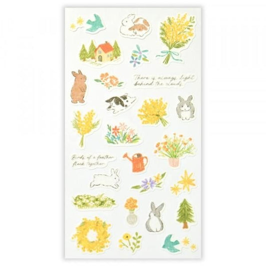 NB Co. Sticker Sheet - Deco Time Duo Rabbit | Papermind Shop