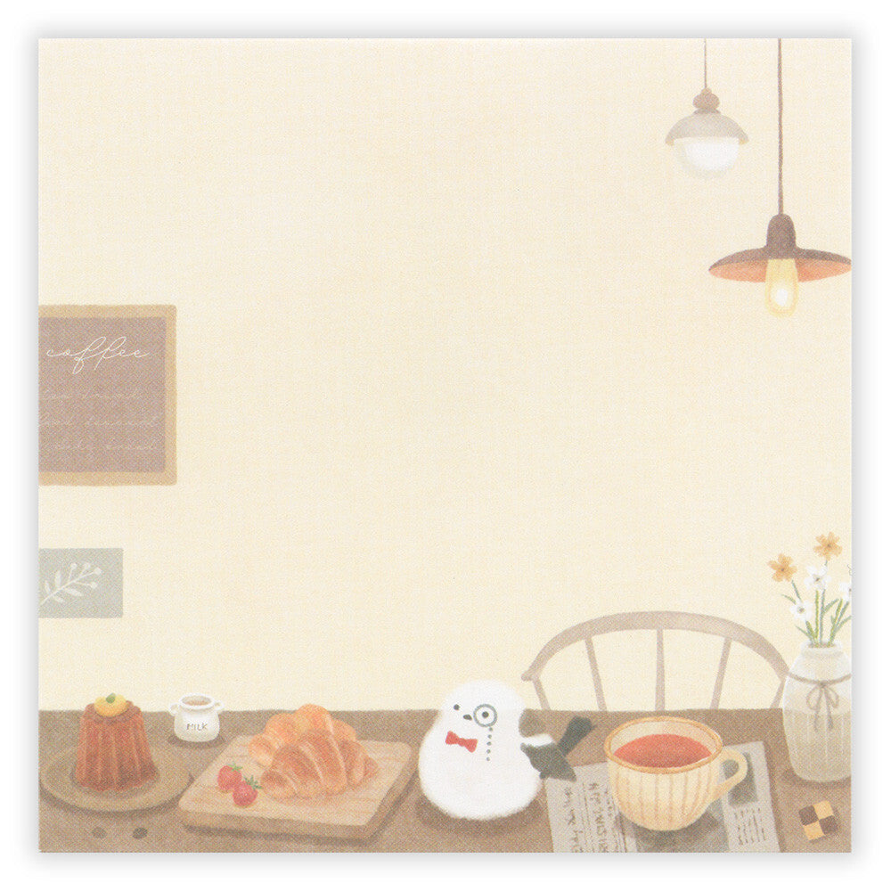 NB Co. Memo Pad - Long-tailed Tit Bird x Cafe | Papermind Shop