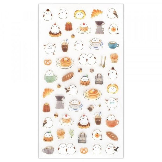 NB Co. Sticker Sheet - Long-tailed Tit Bird x Cafe | Papermind Shop