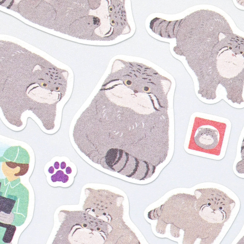 NB Co Sticker Sheet - Zoom-in Animal Pallas's Cat