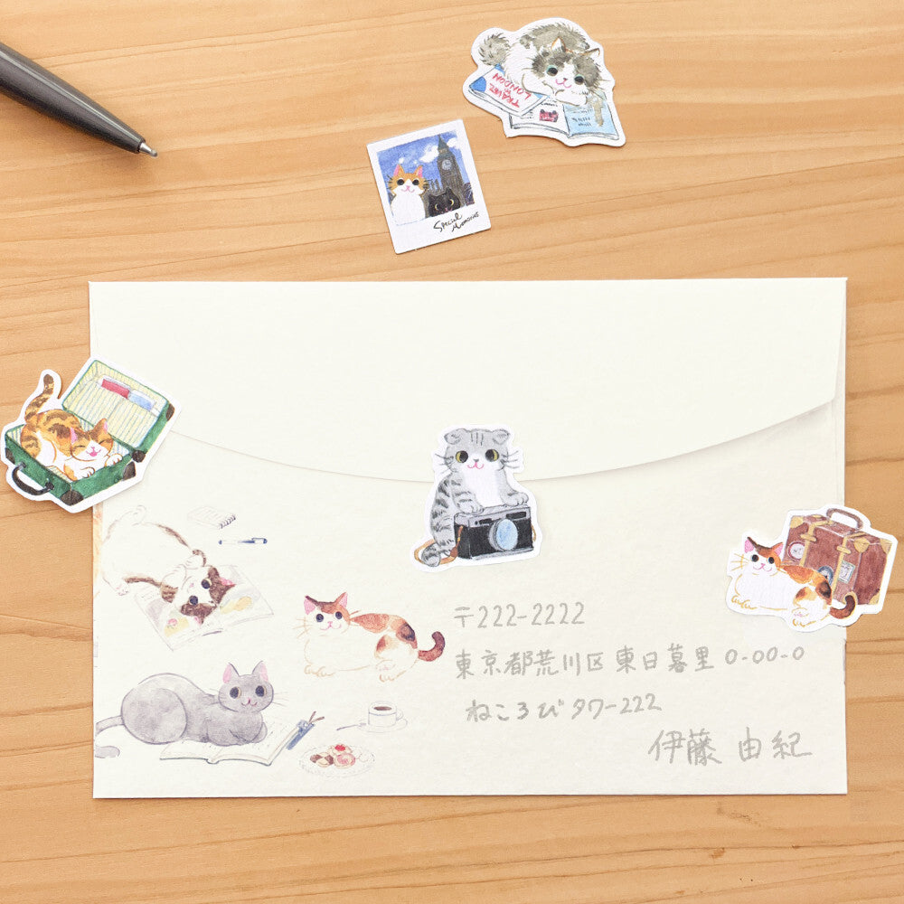 NB Co Nekorobi Flake Stickers - Cats Lying down Travel