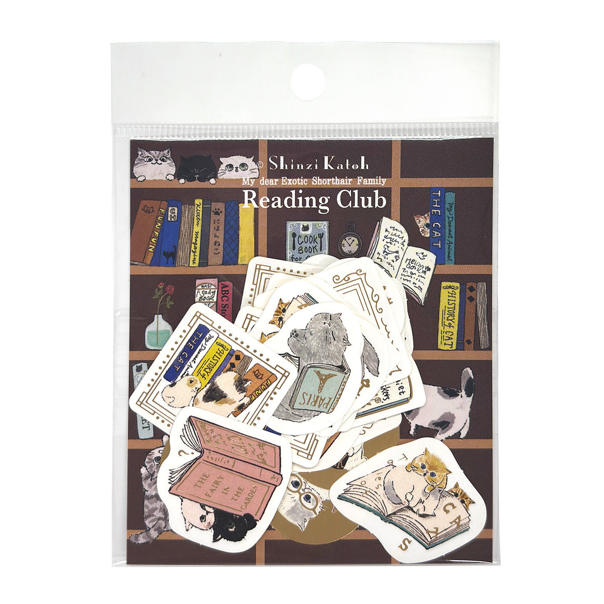 Seal Do Printing Flake Stickers - Sparkling Cat Reading Club - Shop all Flake Stickers and Japanese Stationery at Papermind Stationery Shop