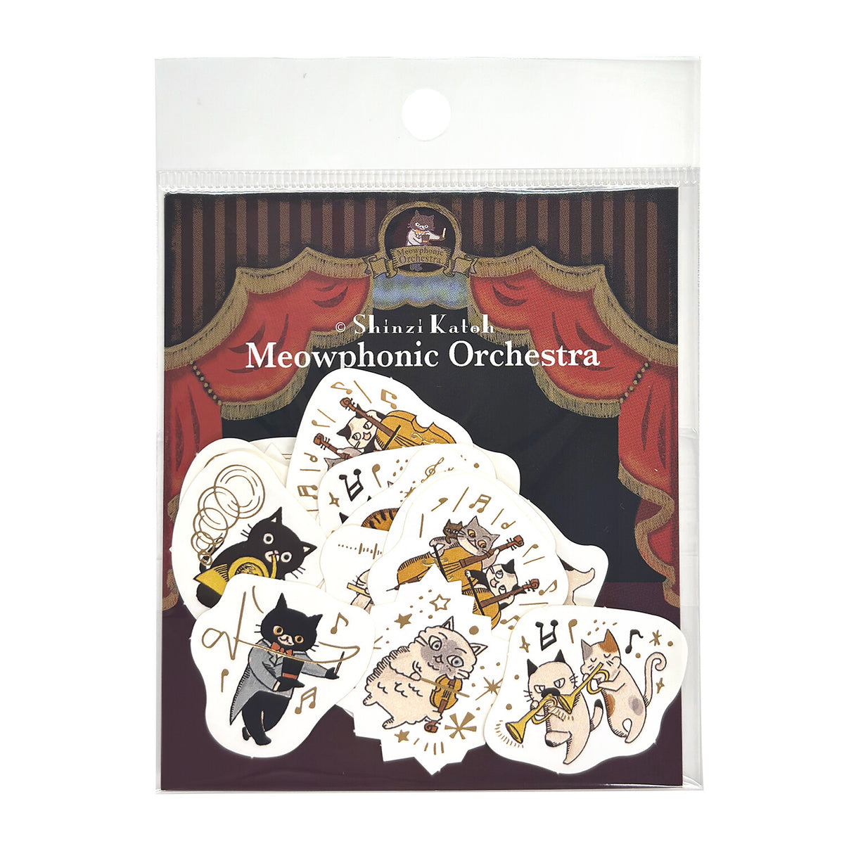 Seal Do Printing Flake Stickers - Sparkling Meowphonic Orchestra - Shop all Flake Stickers and Japanese Stationery at Papermind Stationery Shop