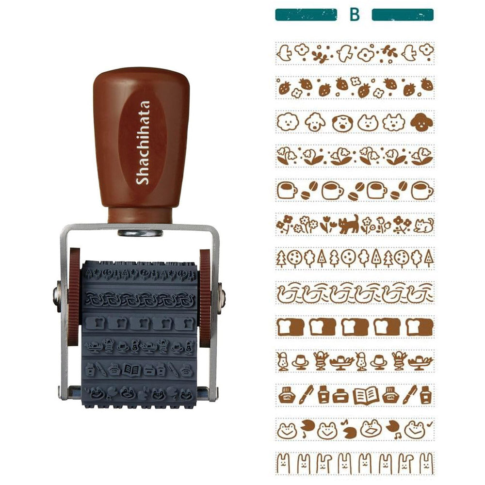 Shachihata Rotating Decoration Stamp - Furukawashiko Pattern B | Papermind Shop