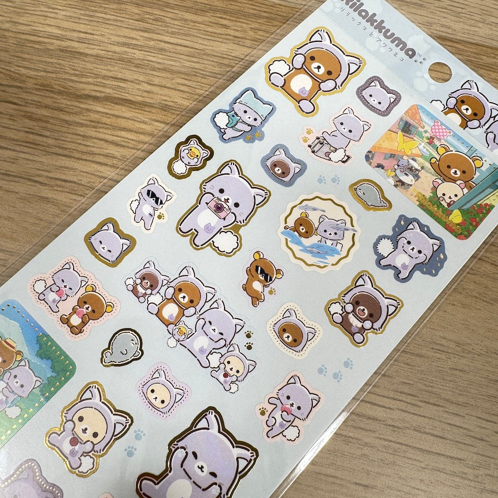 Rilakkuma x Awawa Neko Sticker Sheet SE74301 San-X