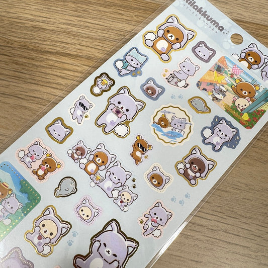 Rilakkuma x Awawa Neko Sticker Sheet SE74301 San-X
