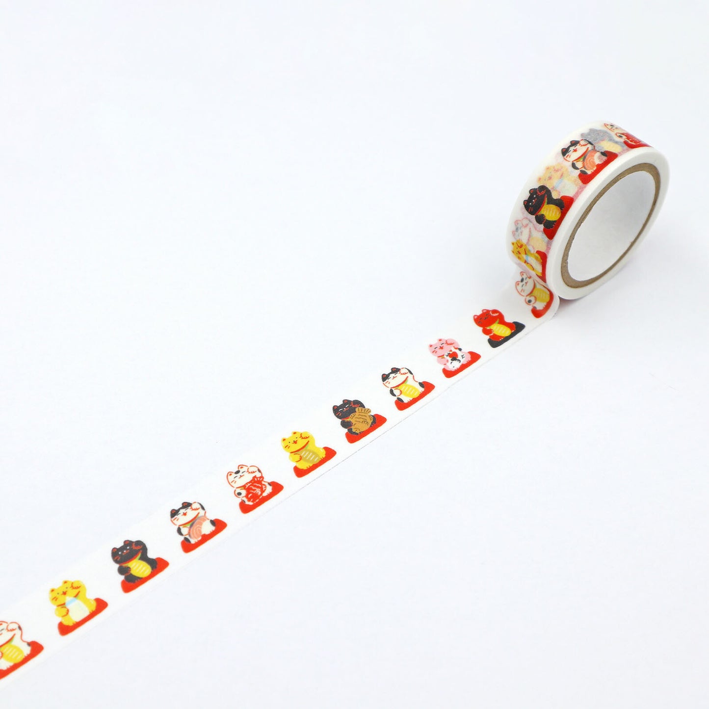 World Craft 15mm Washi Tape - Smiling Beckoning Cat | Papermind Shop