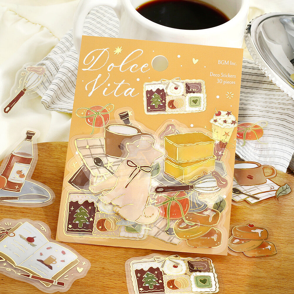 BGM Flake Stickers - Clear Dolce Vita Sweet Recipe - Shop all Flake Stickers and Japanese Stationery at Papermind Stationery Shop