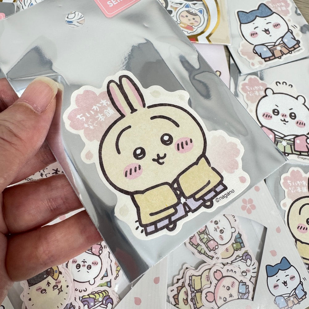 [Member Exclusive Rewards] Chiikawa Die-Cut Sticker - Usagi in Kimono - Shop Flake Stickers and Japanese Stationery at Papermind Stationery Shop
