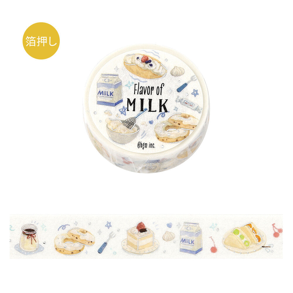 BGM 15mm Washi  Tape "Tokimeki Flavor" - Milk | Papermind Shop