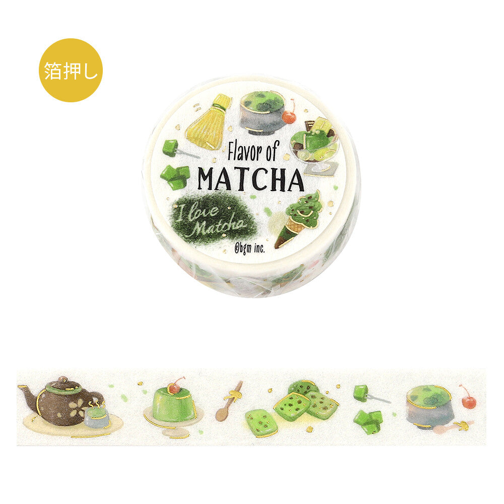 BGM 15mm Washi  Tape "Tokimeki Flavor" - Matcha | Papermind Shop