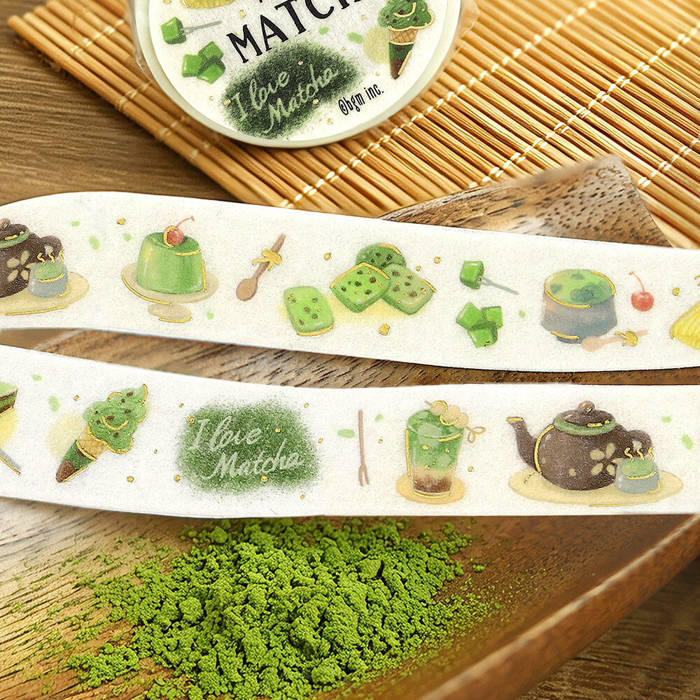 BGM 15mm Washi  Tape "Tokimeki Flavor" - Matcha | Papermind Shop