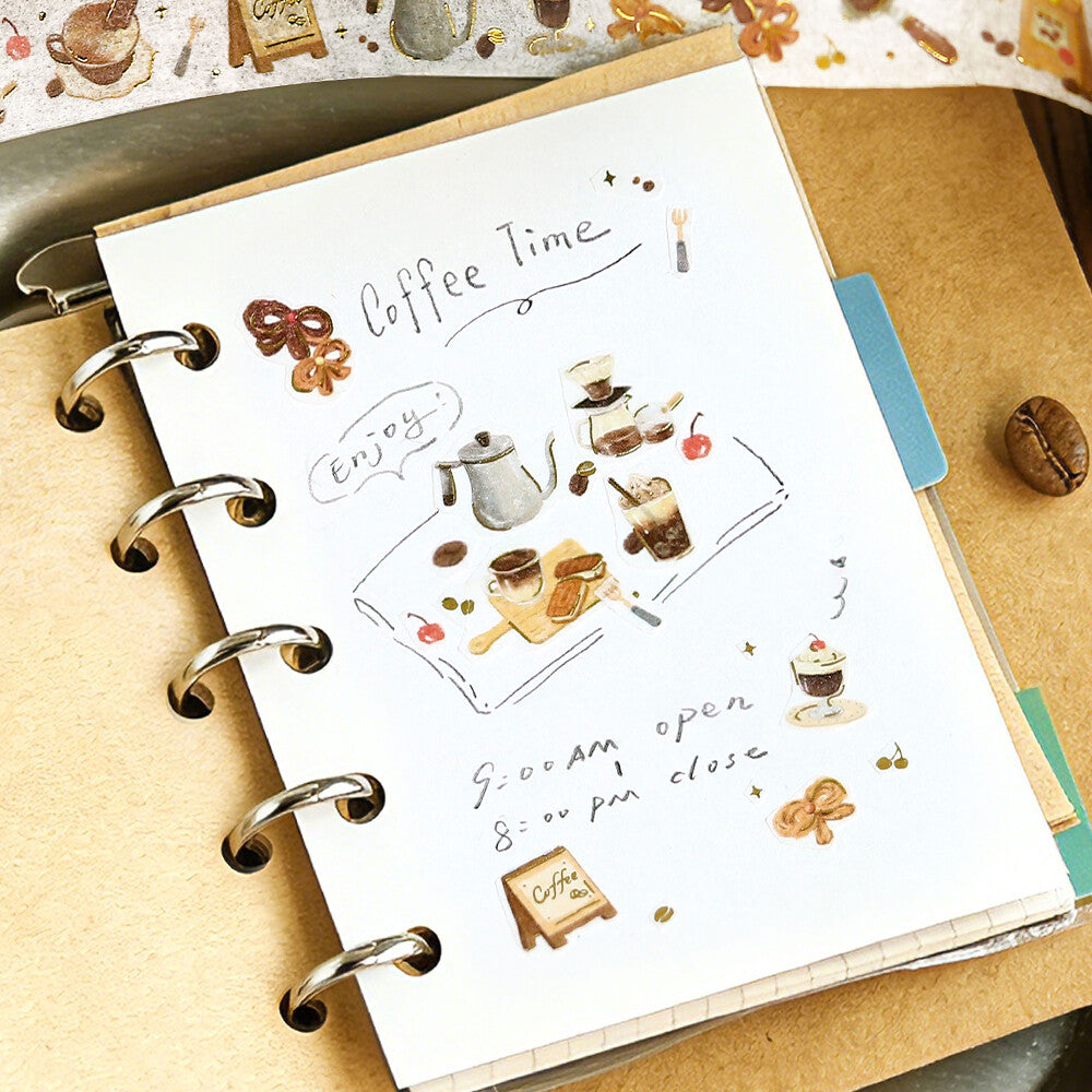 BGM 15mm Washi  Tape "Tokimeki Flavor" - Coffee | Papermind Shop