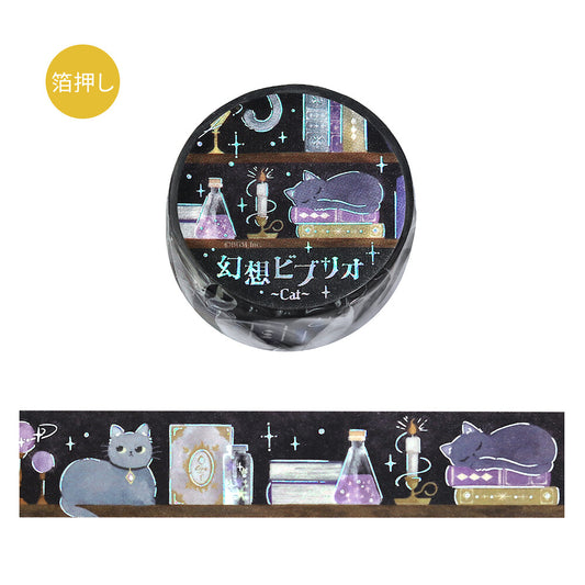 BGM 20mm Foil Stamp Washi Tapes "Fantasy Biblio" Cat  | papermindstationery.com