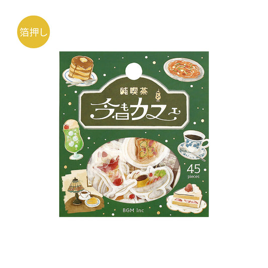 BGM Washi Flake Stickers Foil Stamp "Today's Cafe" Pure Café | Papermind Shop