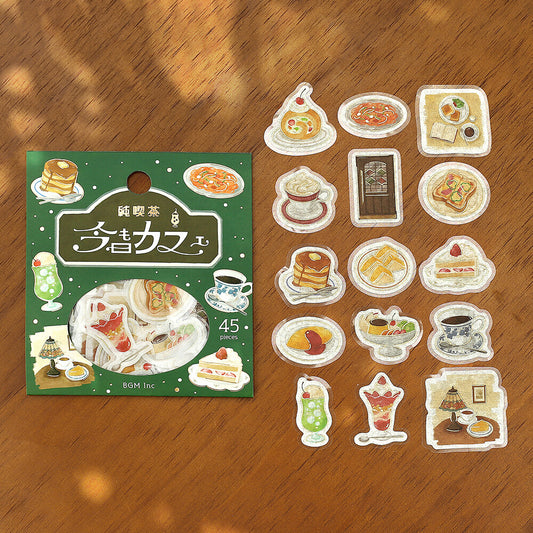 BGM Washi Flake Stickers Foil Stamp "Today's Cafe" Pure Café | Papermind Shop