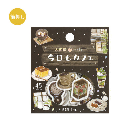 BGM Washi Flake Stickers Foil Stamp "Today's Cafe" Old House | Papermind Shop