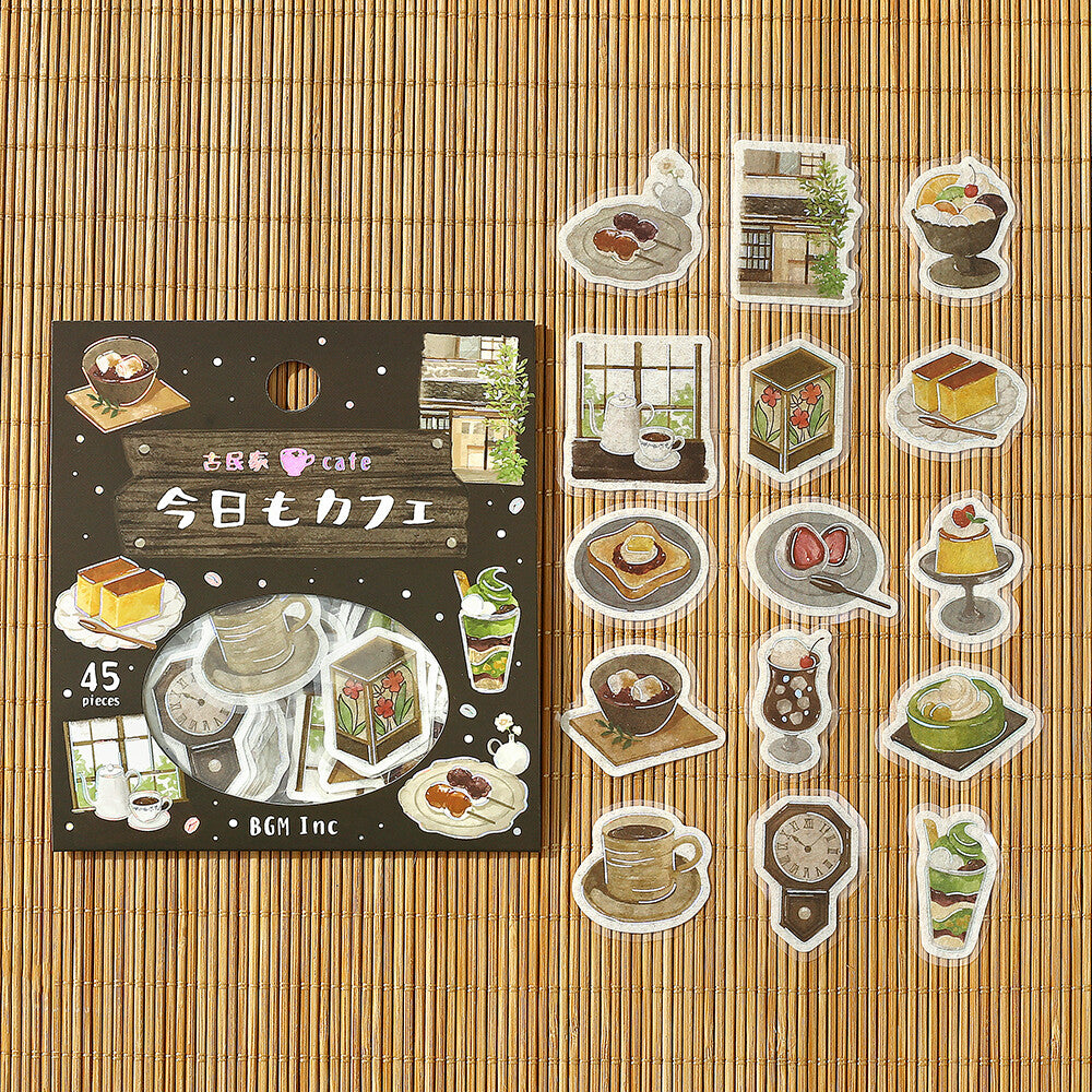 BGM Washi Flake Stickers Foil Stamp "Today's Cafe" Old House | Papermind Shop