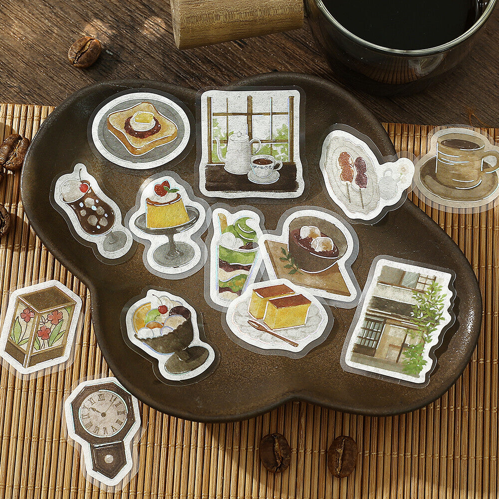 BGM Washi Flake Stickers Foil Stamp "Today's Cafe" Old House | Papermind Shop