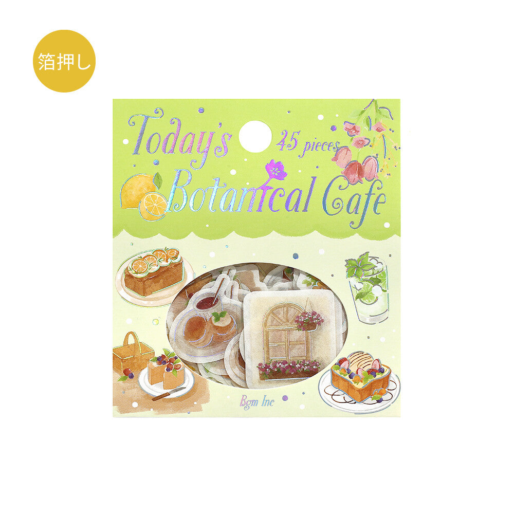 BGM Washi Flake Stickers Foil Stamp "Today's Cafe" Botanicals | Papermind Shop