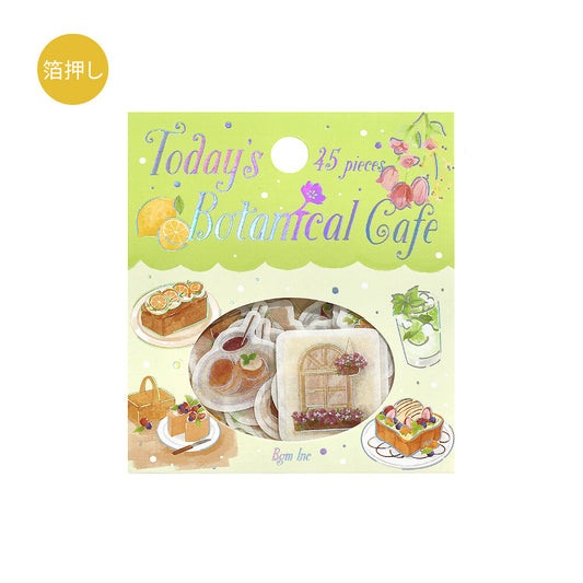 BGM Washi Flake Stickers Foil Stamp "Today's Cafe" Botanicals | Papermind Shop
