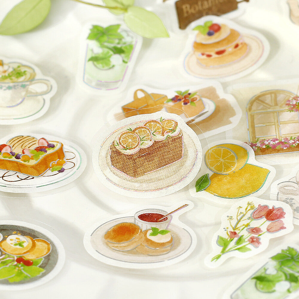BGM Washi Flake Stickers Foil Stamp "Today's Cafe" Botanicals | Papermind Shop