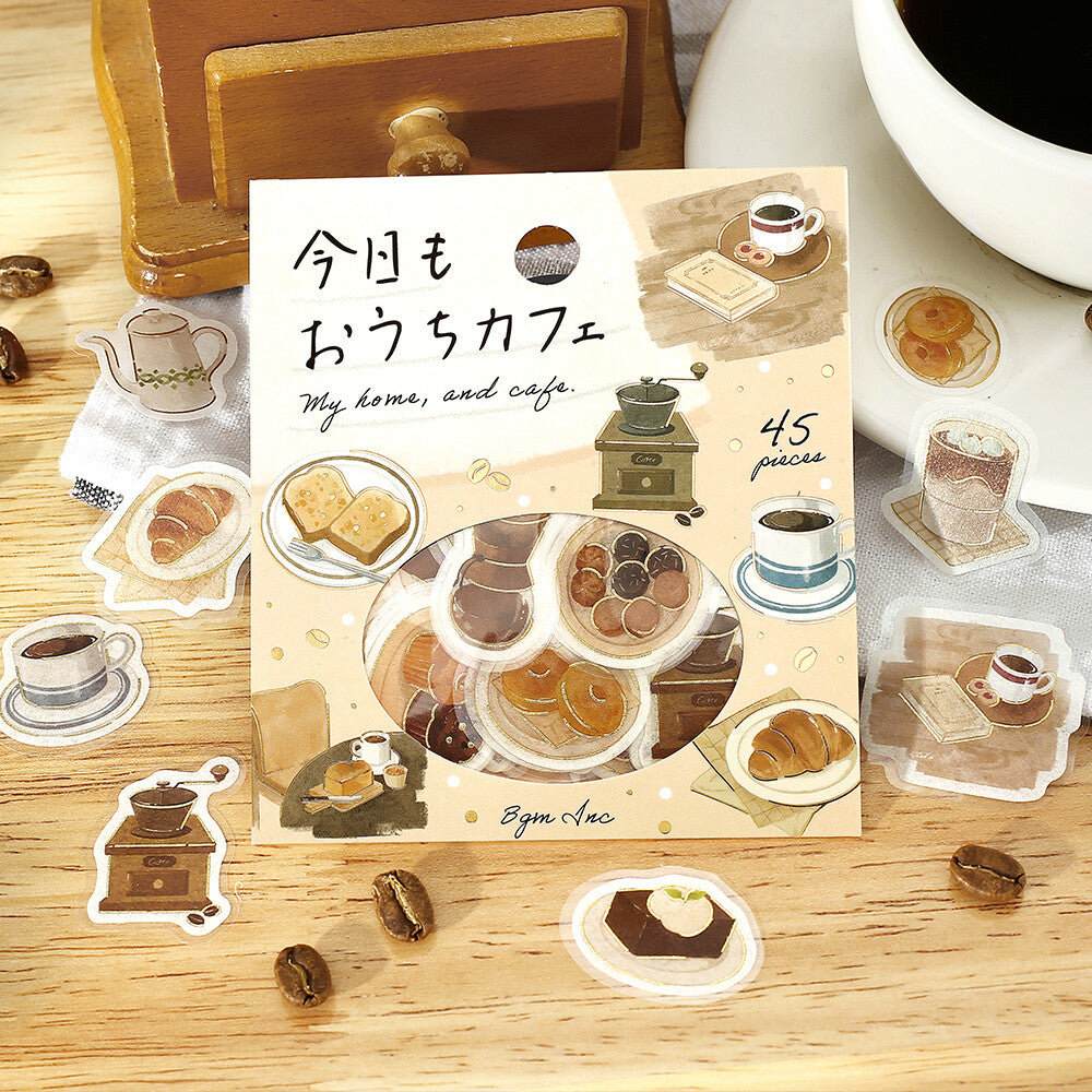 BGM Washi Flake Stickers Foil Stamp "Today's Cafe" Home Café
