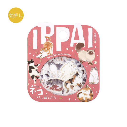 BGM Foil-stamped Flake Stickers "IPPAI" Lots of Cats Vol. 2 | Papermind Stationery