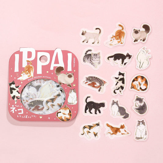 BGM Foil-stamped Flake Stickers "IPPAI" Lots of Cats Vol. 2