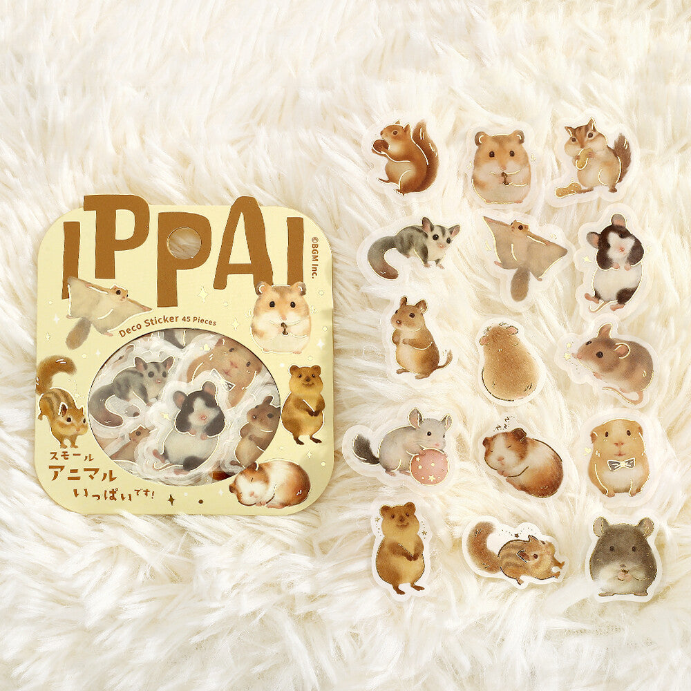 BGM Foil-stamped Flake Stickers "IPPAI" Lots of Small Animals