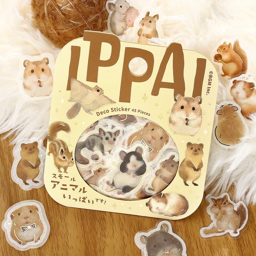 BGM Foil-stamped Flake Stickers "IPPAI" Lots of Small Animals