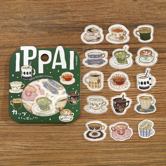 BGM Foil-stamped Flake Stickers "IPPAI" Lots of Cups