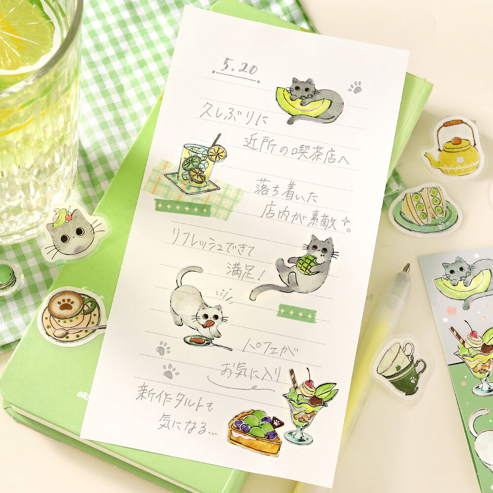BGM Foil-stamped Flake Stickers "Welcome Meow!" - Cafe High Neko